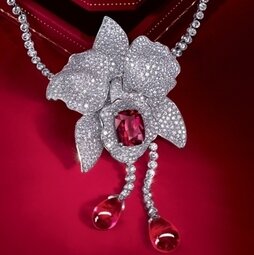 Cartier - колье с бриллиантовой брошью