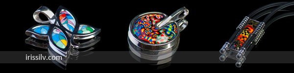 Cовременные серебряные украшения с эмалью